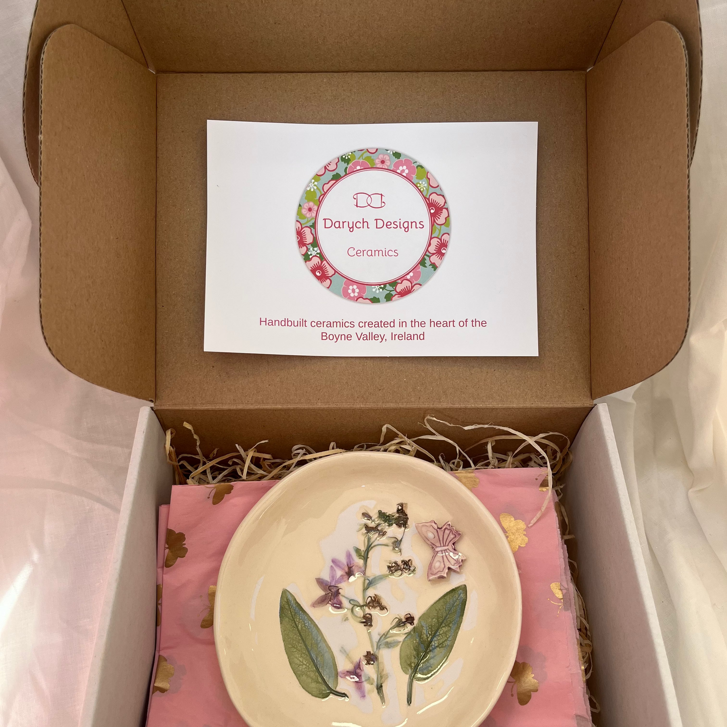 Pressed Purple Flower trinket / jewellery dish