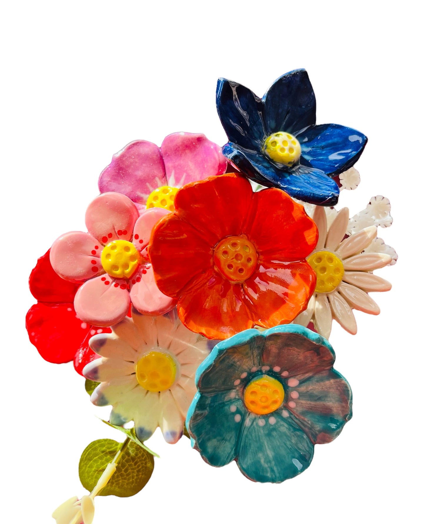 Ceramic 5 Petal Dark Blue Flower