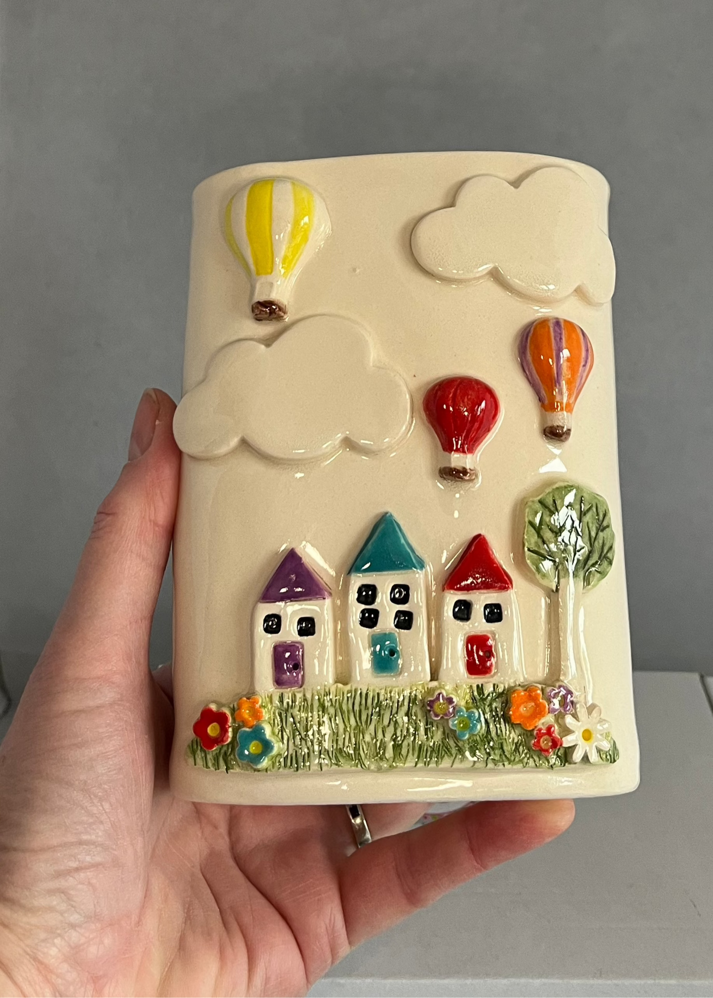 Little Houses Ceramic Vase