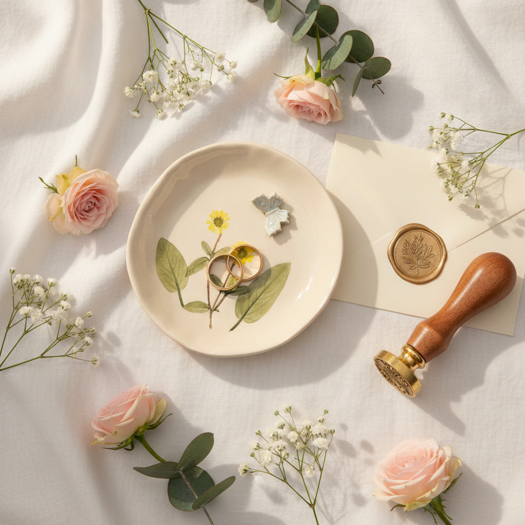 Pressed flower trinket / jewellery dish