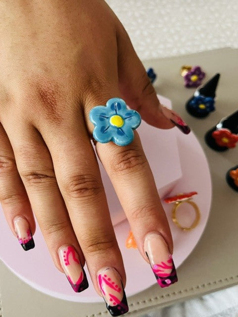 Ceramic Flower Ring