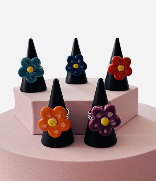Ceramic Flower Ring